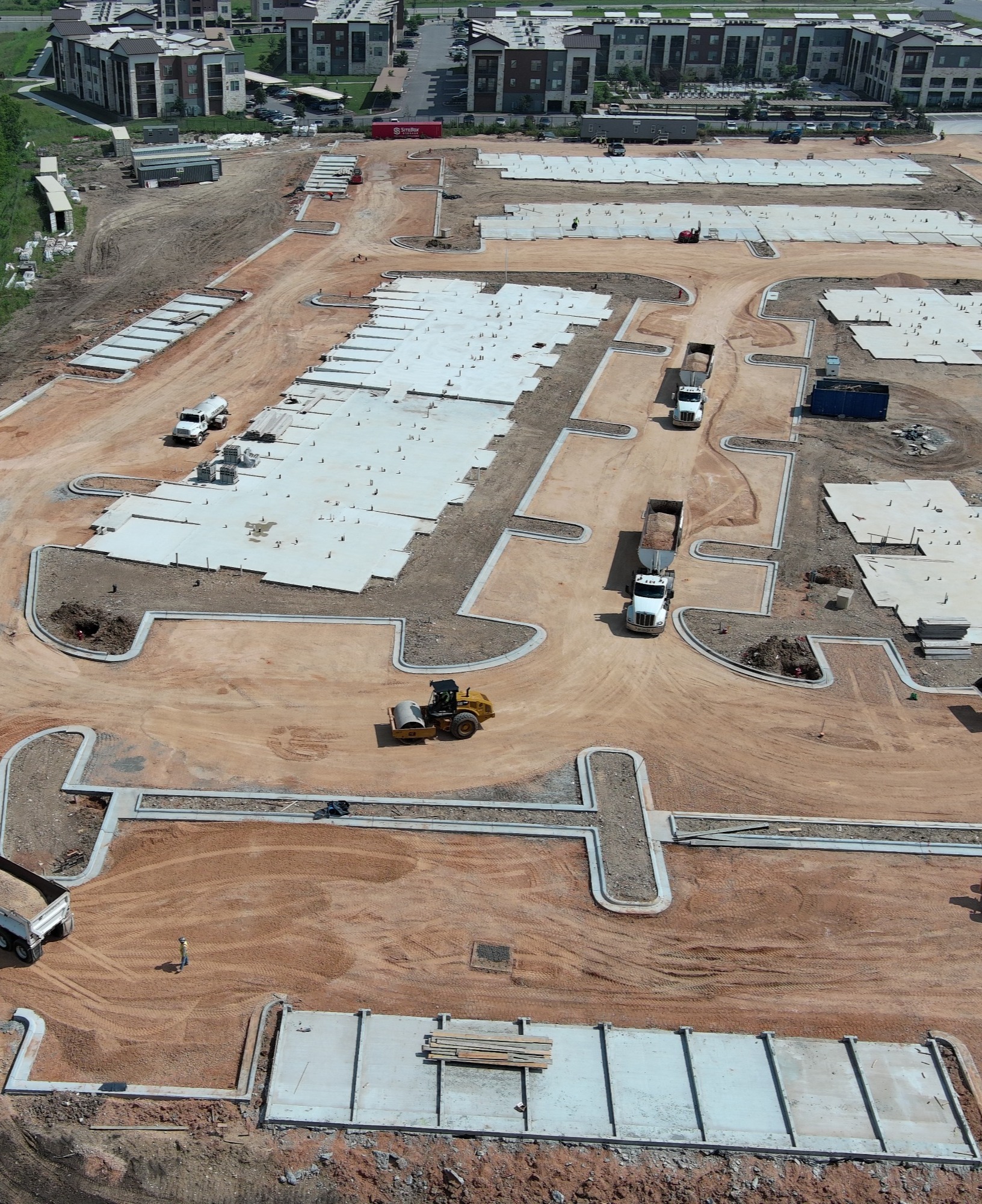 Concrete site infrastructure under construction